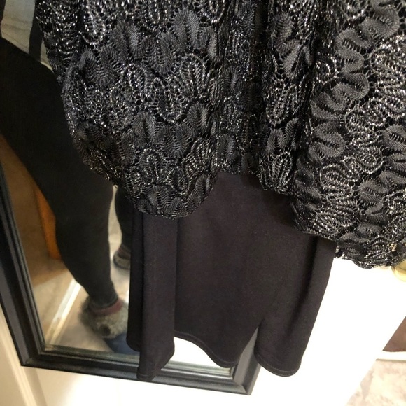 Gantos size large black & silver metallic stretch lace 3PC skirt set - Picture 11 of 12